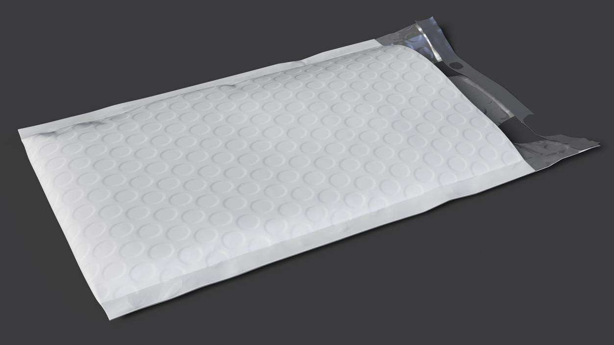 Thick Bubble Envelope White Open 3D