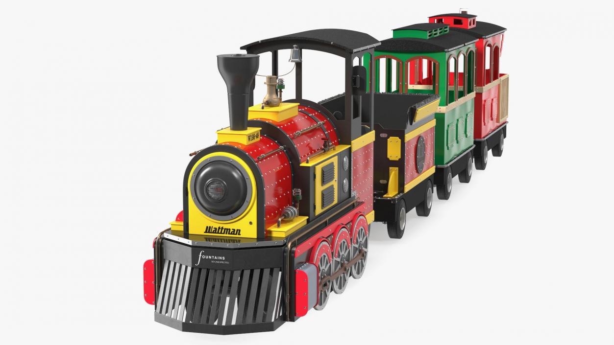 Children Train Wattman Mini Express Rigged 3D