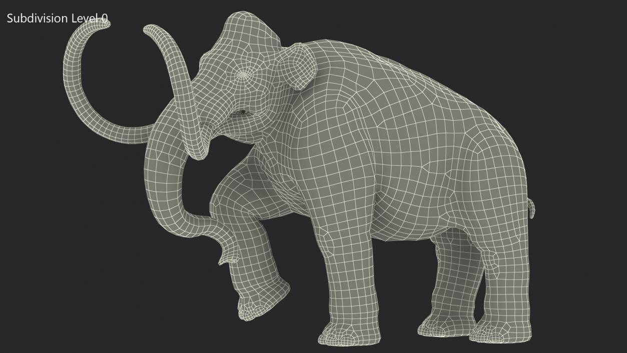 Adult Mammoth Clean Skeleton Shell Walking Pose 3D