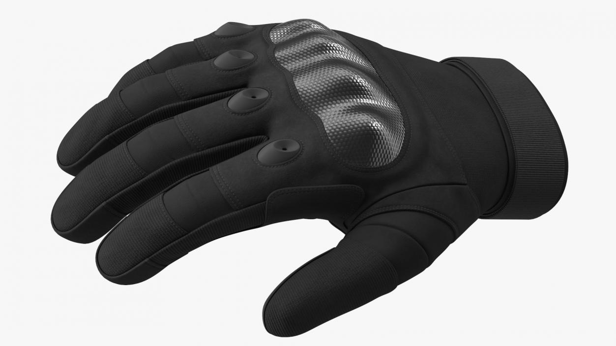 Protective Gloves Black Fur 3D