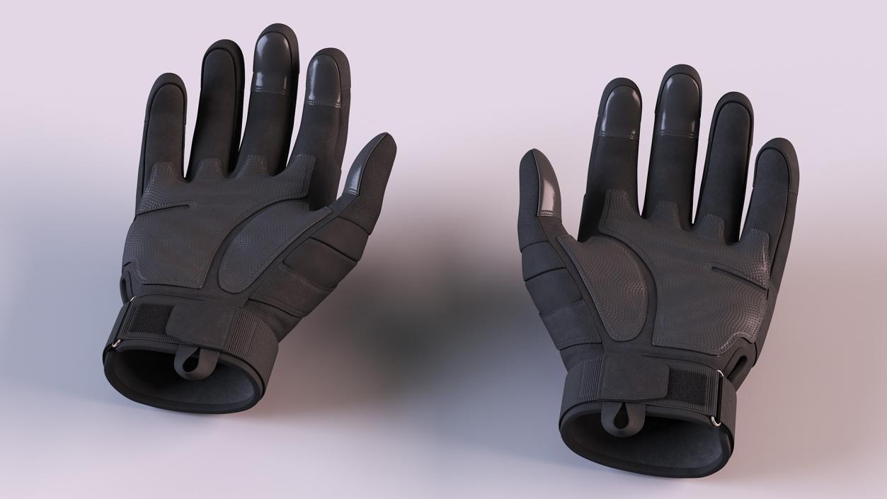 Protective Gloves Black Fur 3D