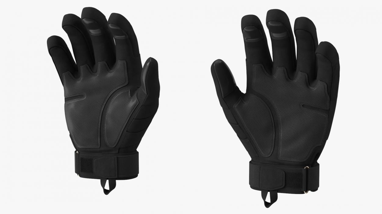 Protective Gloves Black Fur 3D