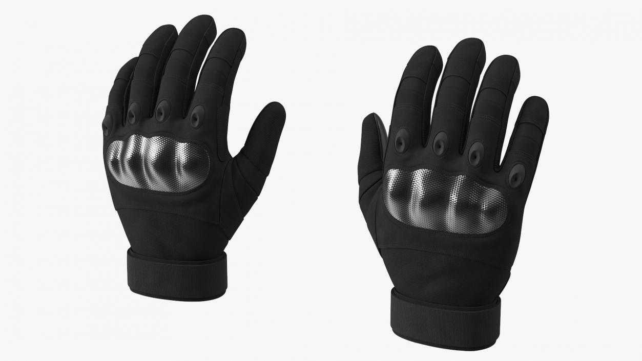 Protective Gloves Black Fur 3D