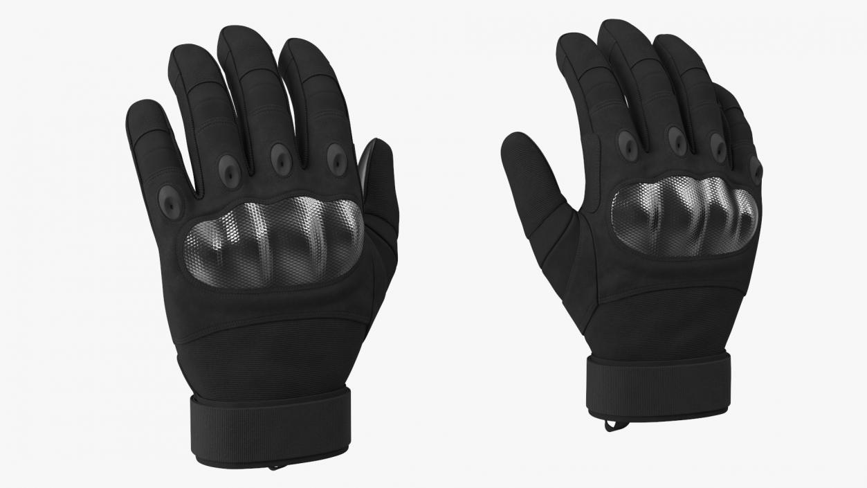 Protective Gloves Black Fur 3D