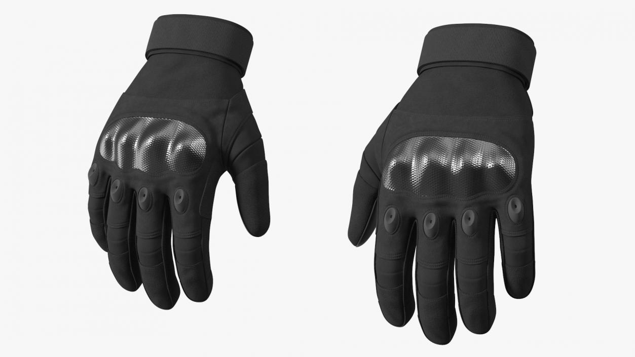 Protective Gloves Black Fur 3D