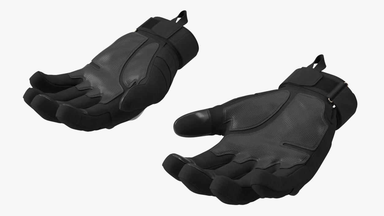 Protective Gloves Black Fur 3D