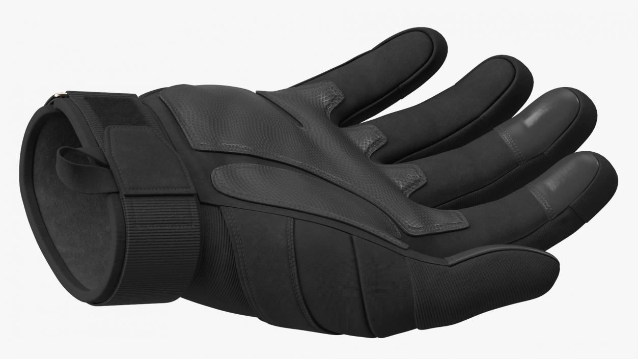 Protective Gloves Black Fur 3D