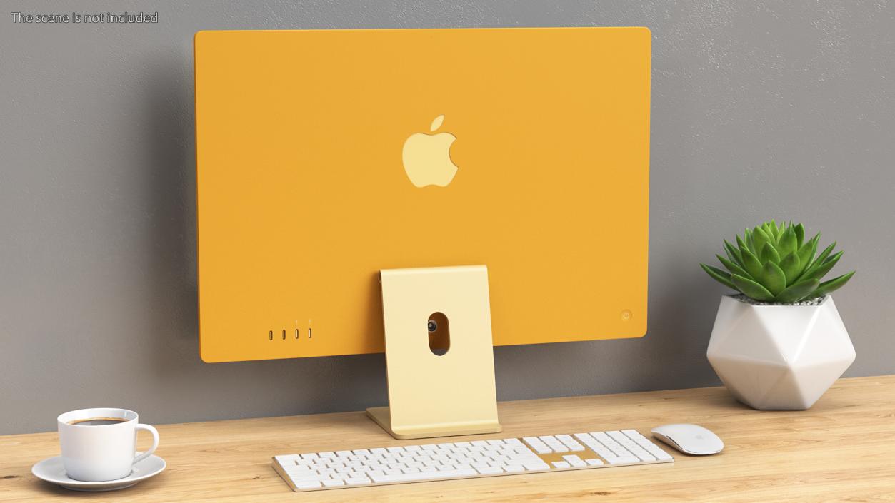 Apple iMac 2021 Yellow 3D