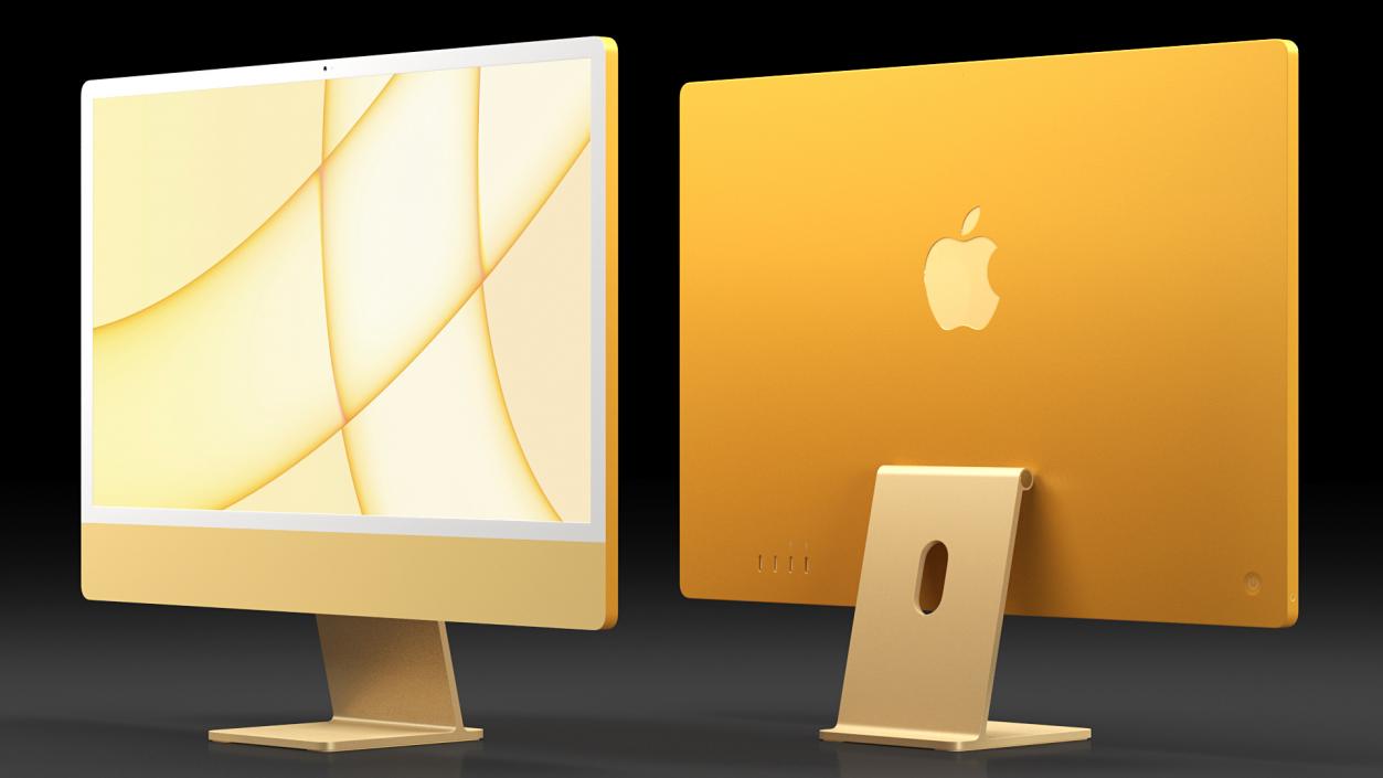 Apple iMac 2021 Yellow 3D