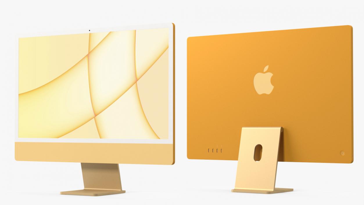 Apple iMac 2021 Yellow 3D