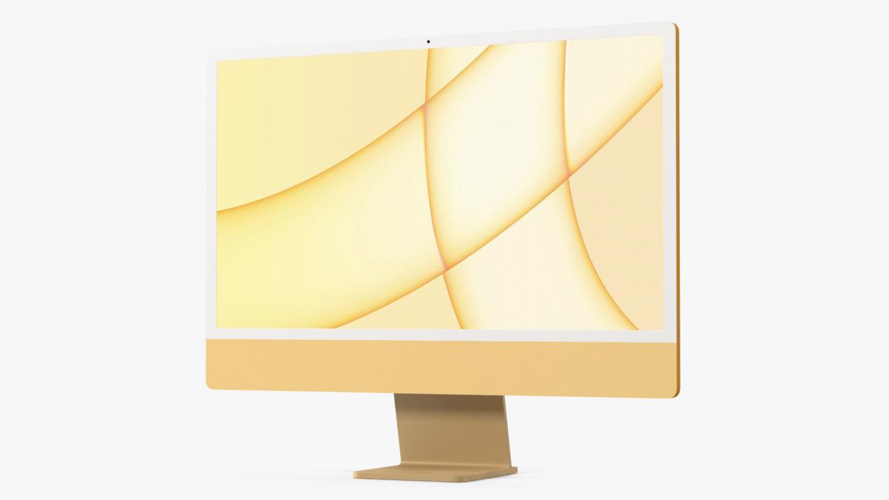 Apple iMac 2021 Yellow 3D