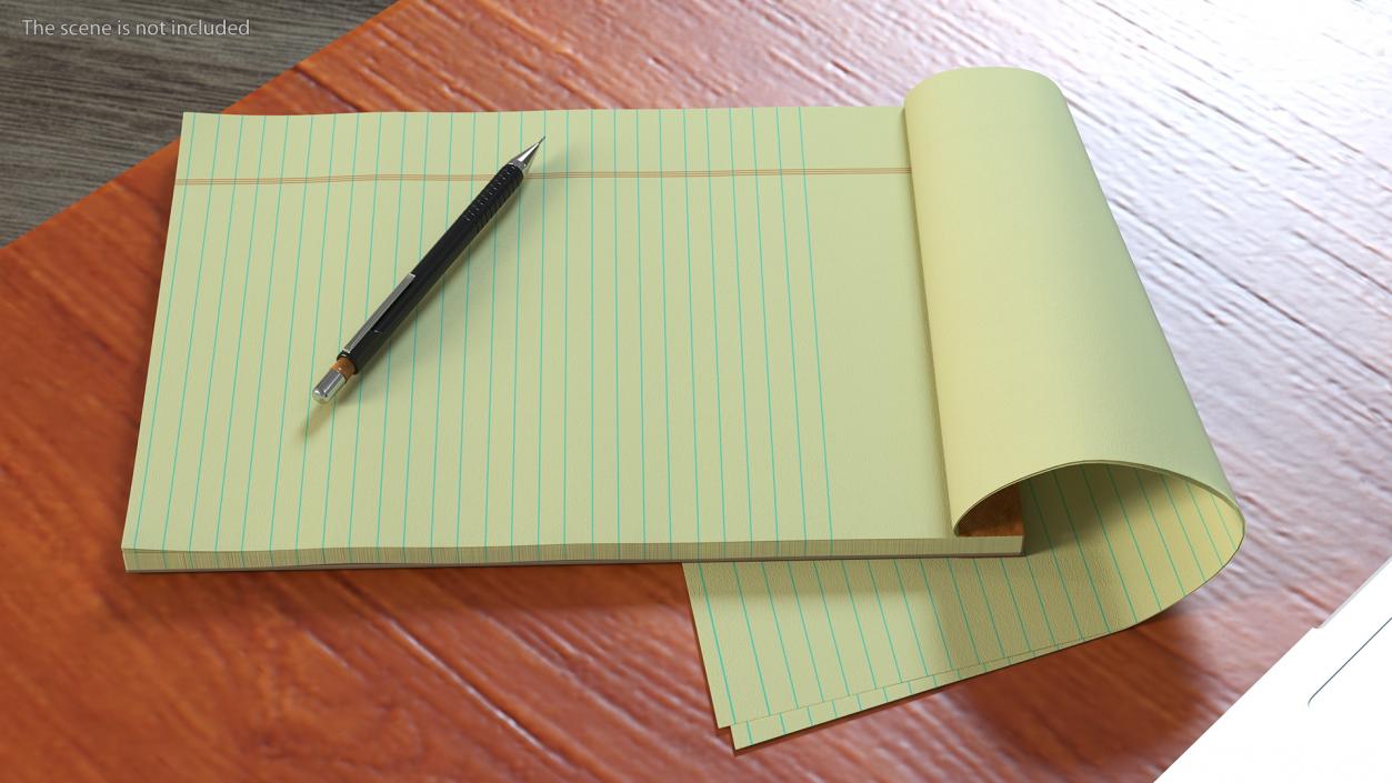 3D Paper Notebook with Pen model