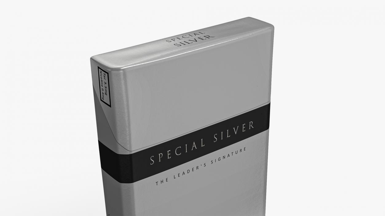 3D Pack of Cigarettes Super Slim Silver