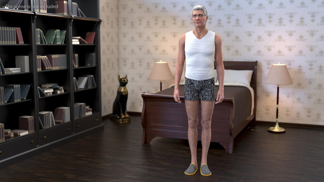 Old Man Underwear Rigged 3D model