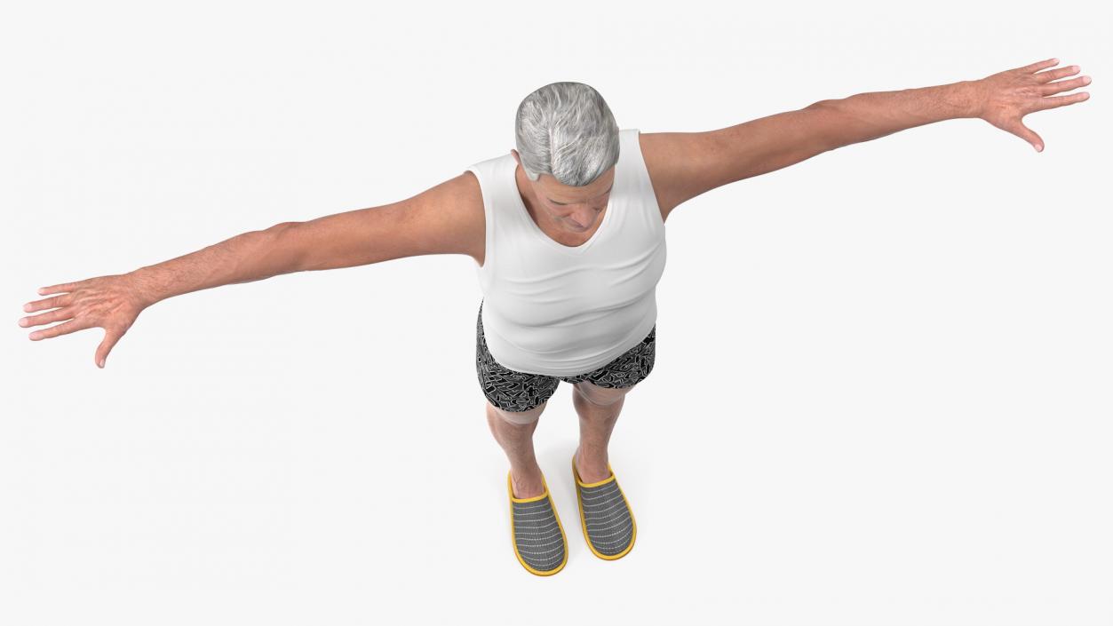 Old Man Underwear Rigged 3D model