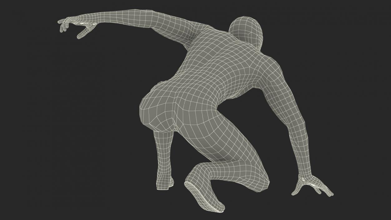 3D Spiderman Black Suit Ready Pose