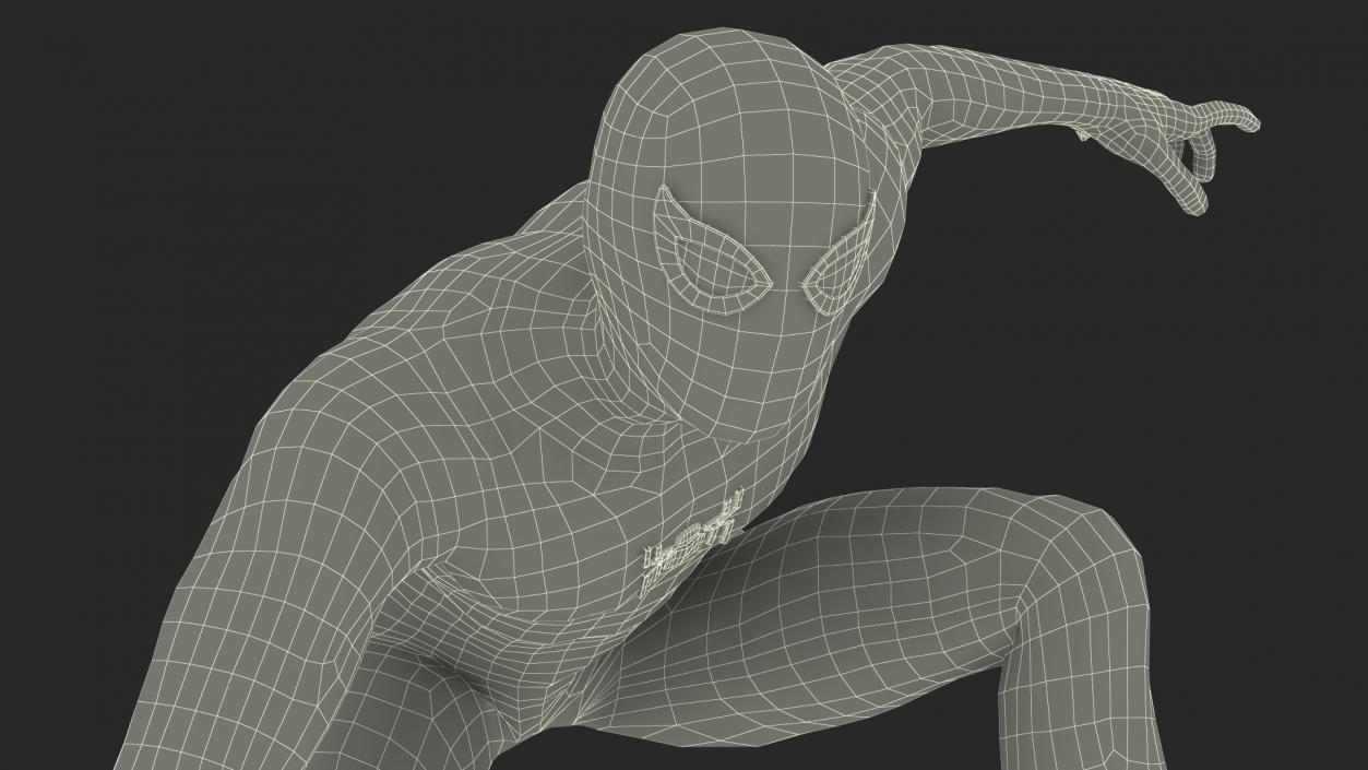 3D Spiderman Black Suit Ready Pose