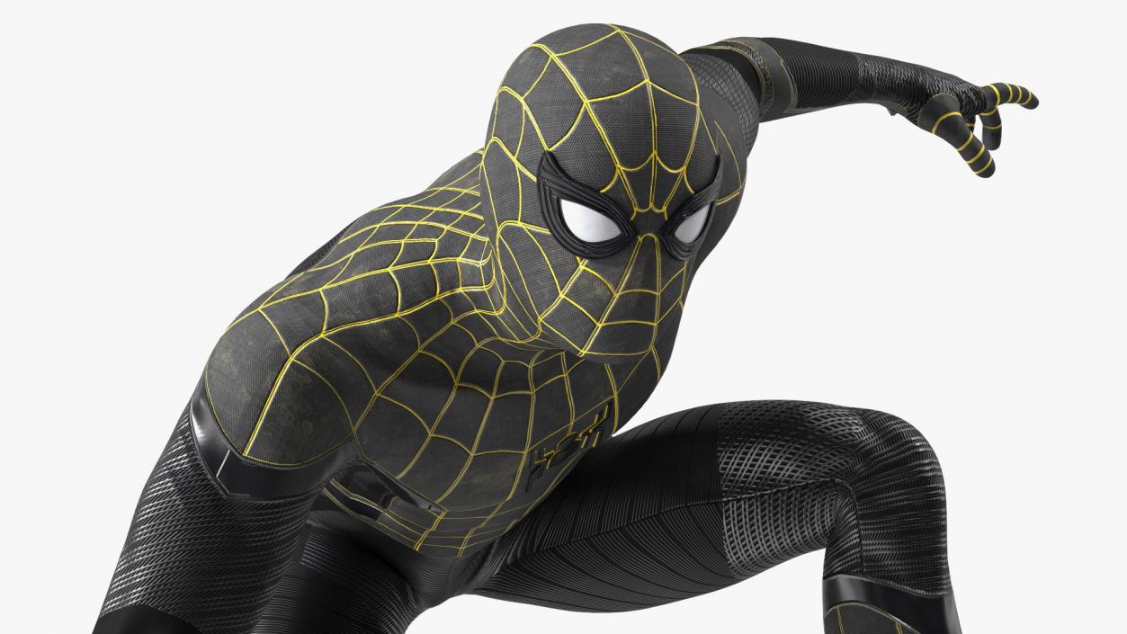 3D Spiderman Black Suit Ready Pose