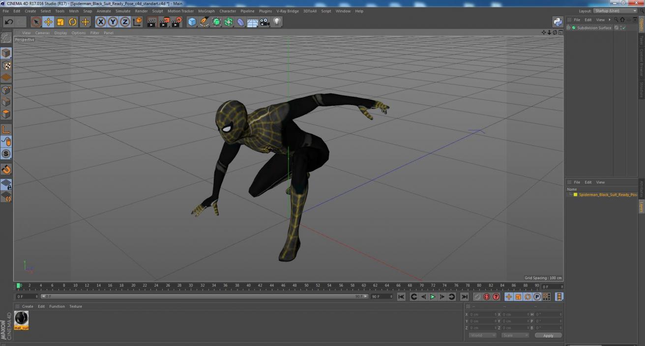 3D Spiderman Black Suit Ready Pose