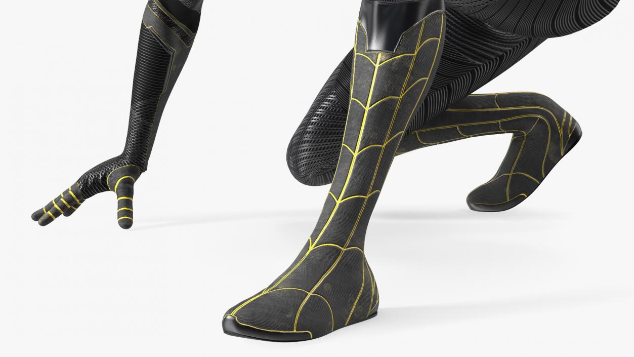 3D Spiderman Black Suit Ready Pose