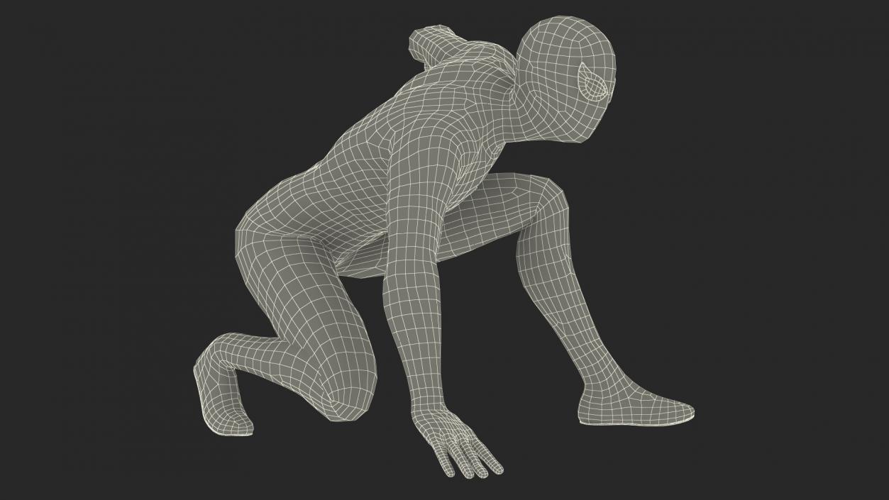 3D Spiderman Black Suit Ready Pose