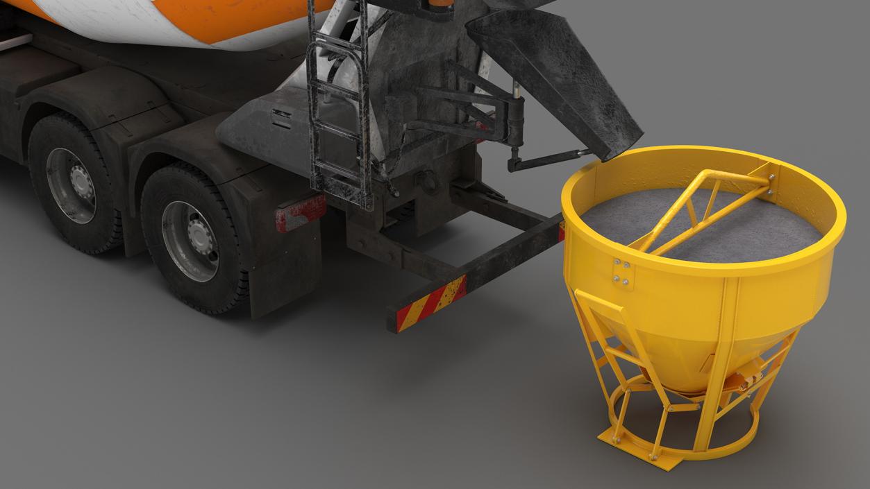 Electric Hybrid Mixer with Concrete Bucket 3D