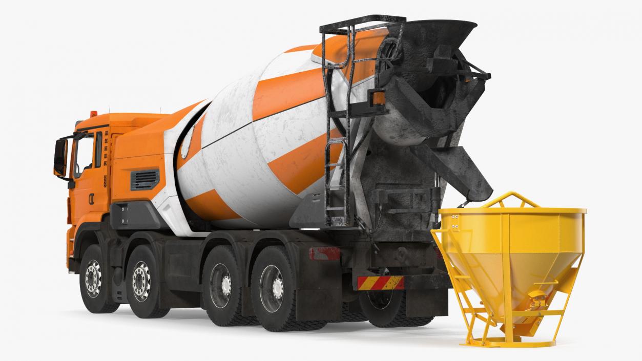 Electric Hybrid Mixer with Concrete Bucket 3D