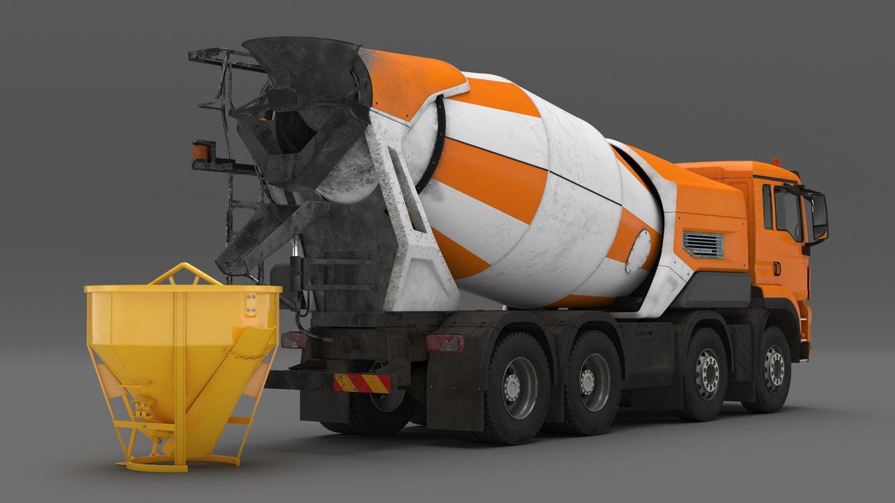 Electric Hybrid Mixer with Concrete Bucket 3D