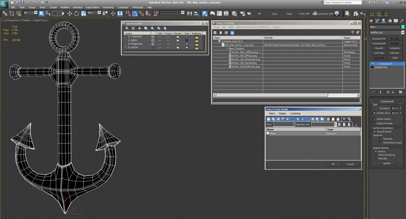 3D model Old Ship Anchor