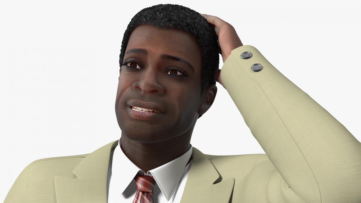 3D model Dark Skin Afro American Businessman