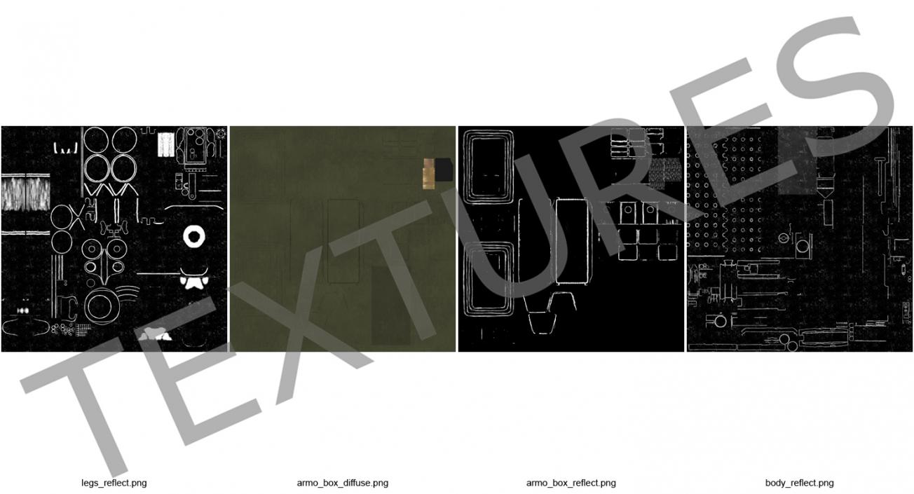 M1919 Browning 30cal Machine Gun Mounted on the Tripod 3D model