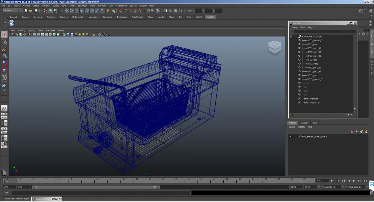 Inox Electric Fryer 3D model