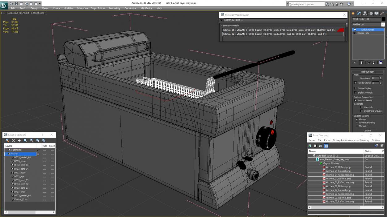 Inox Electric Fryer 3D model