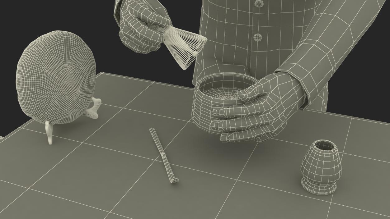 3D Man Having Tea Ceremony model