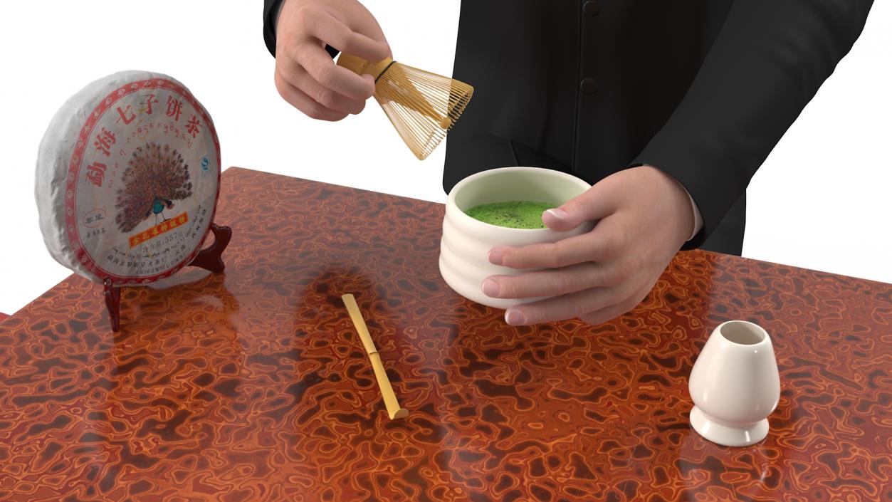 3D Man Having Tea Ceremony model