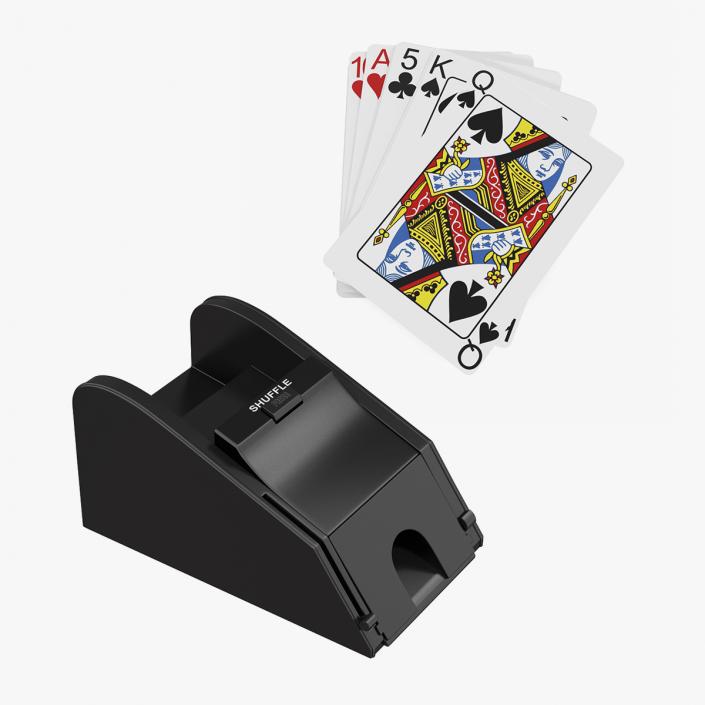 3D Card Shuffler With Playing Cards Collection model