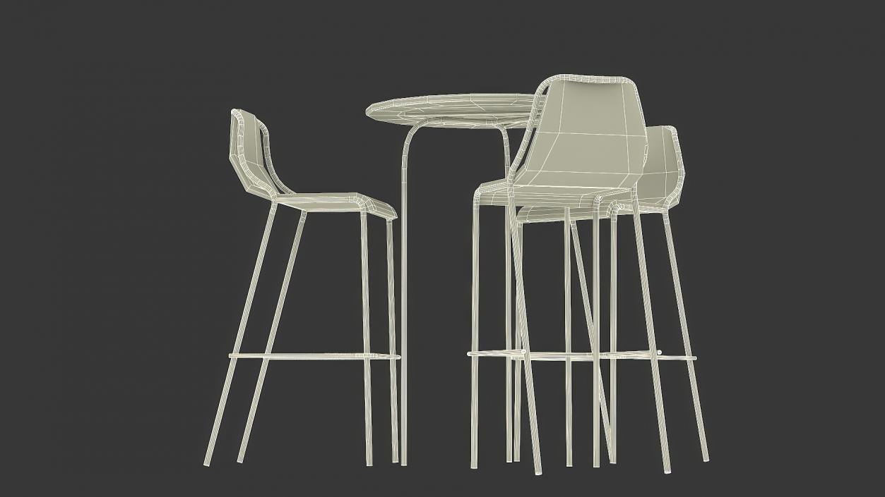 Modern Bar Stools and Table 3D