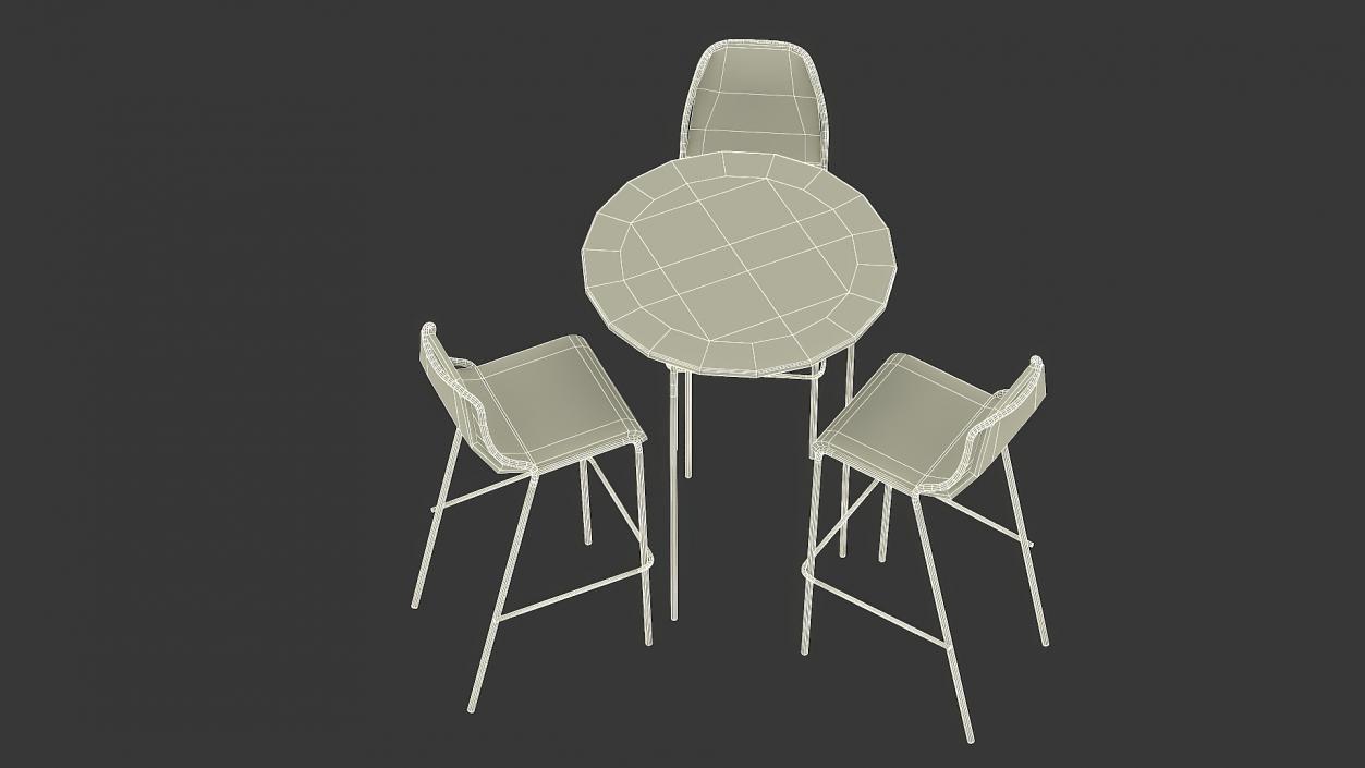 Modern Bar Stools and Table 3D