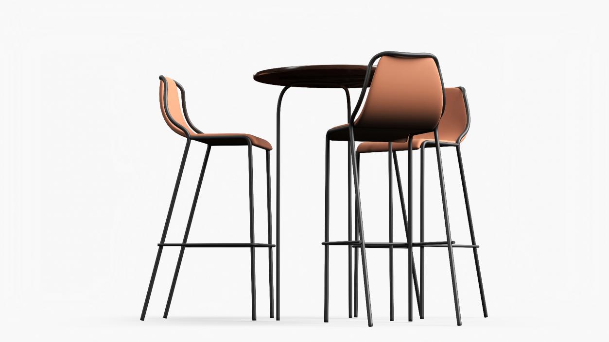 Modern Bar Stools and Table 3D