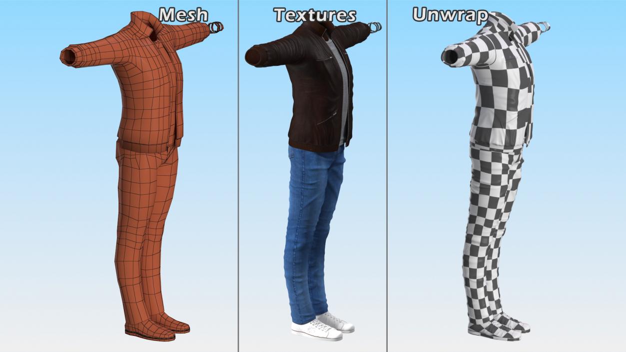 3D Teenage Boy Clothing Collection