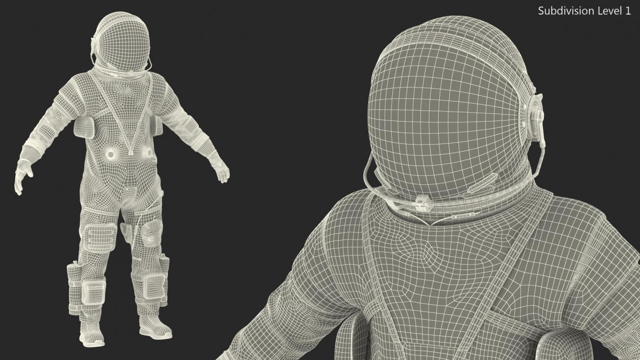 3D NASA OCSS Astronaut Spacesuit Rigged