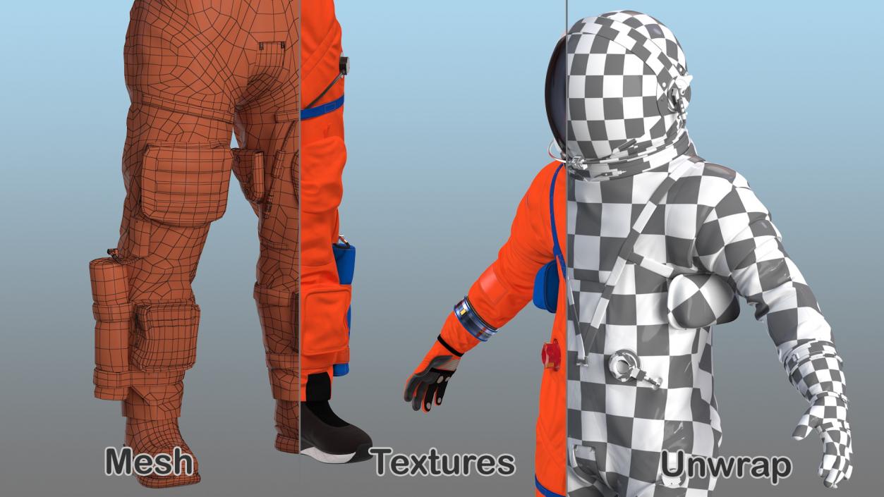 3D NASA OCSS Astronaut Spacesuit Rigged