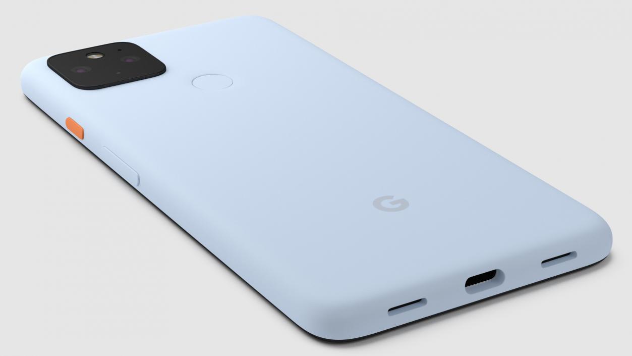 3D 5G Mobile Phone Google Pixel 4a Barely Blue model