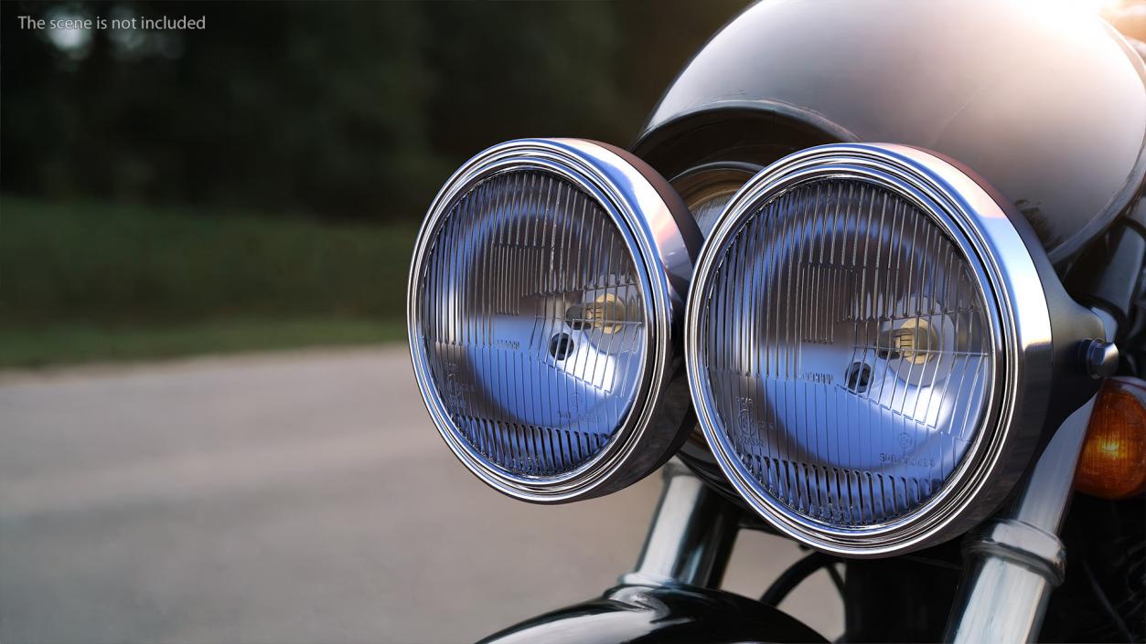 3D Motorcycle Headlight Pair White 2 model