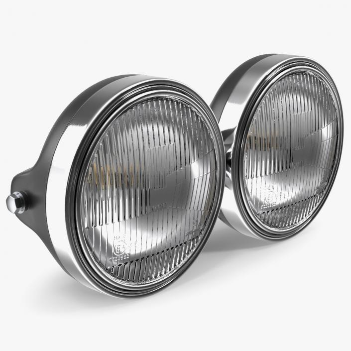 3D Motorcycle Headlight Pair White 2 model