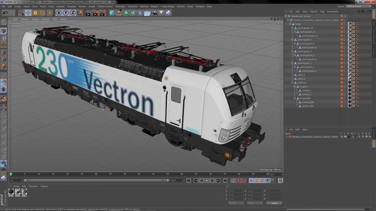 Modern Locomotive Siemens Vectron White 3D model