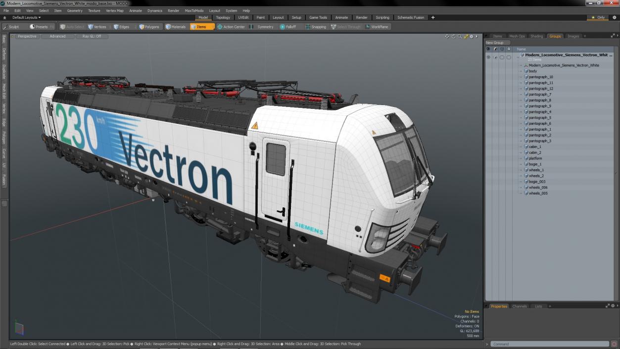 Modern Locomotive Siemens Vectron White 3D model