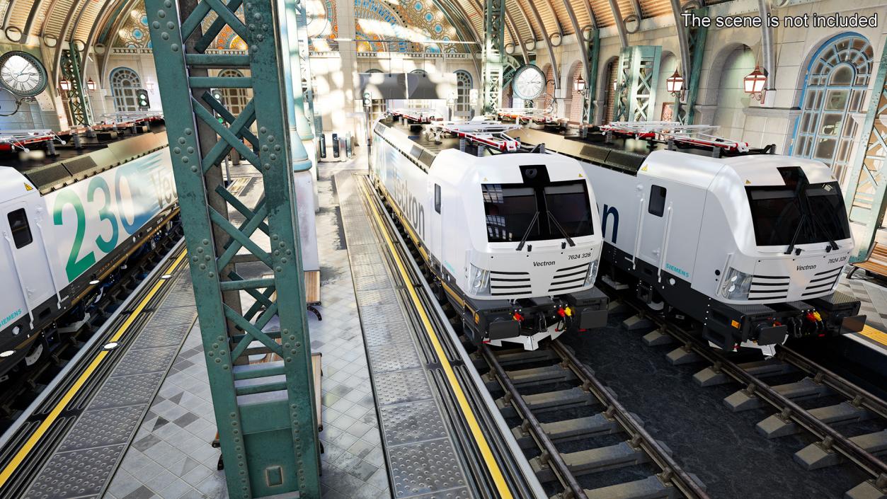 Modern Locomotive Siemens Vectron White 3D model