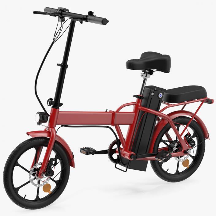 3D Foldable E-Bicycle Red Rigged for Maya model