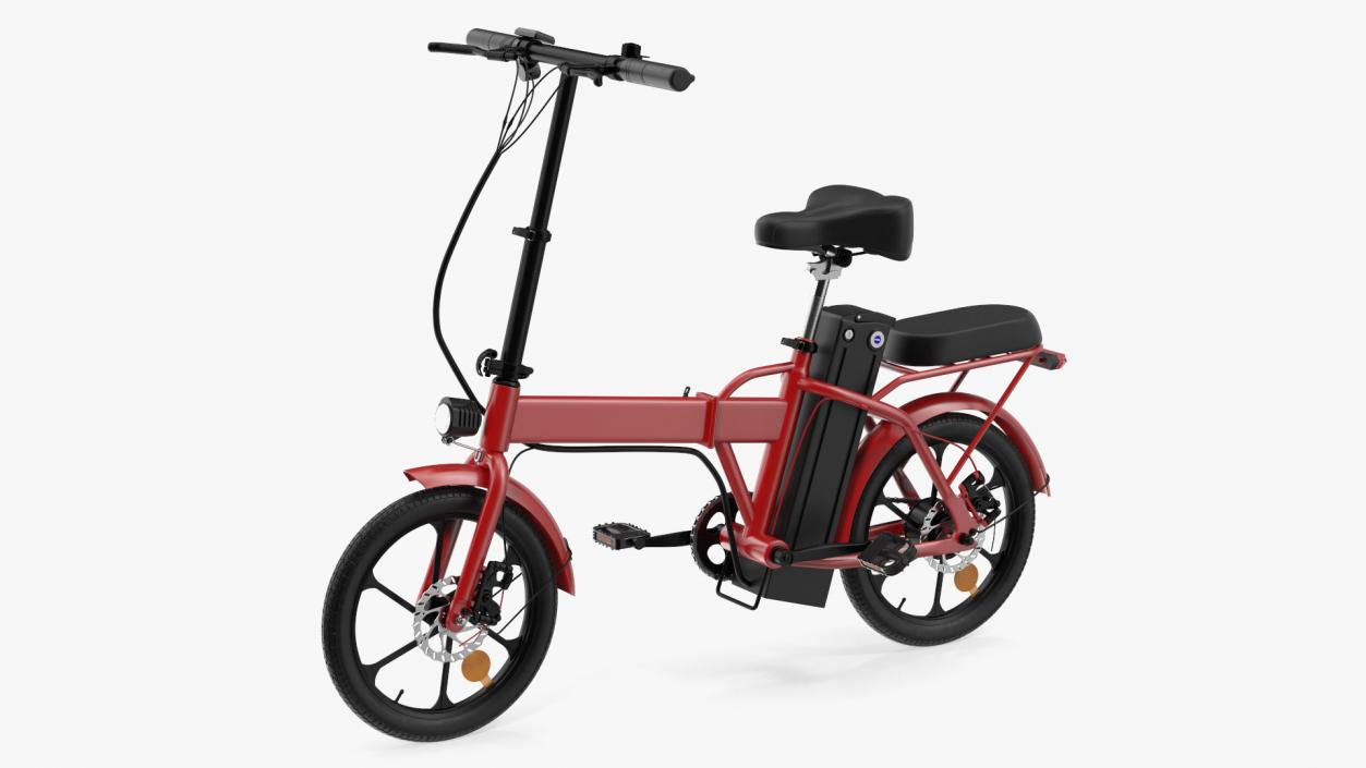 3D Foldable E-Bicycle Red Rigged for Maya model